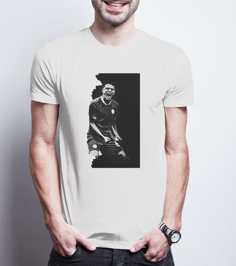 The Byline Show O Monstro Football Player Celebration Monochrome T-Shirt