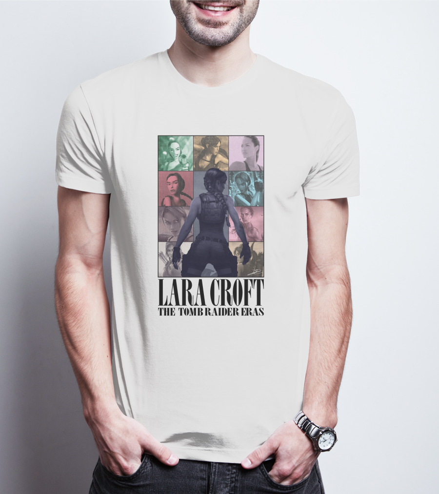 Lara Croft Character Evolution Through The Tomb Raider Eras T-Shirt