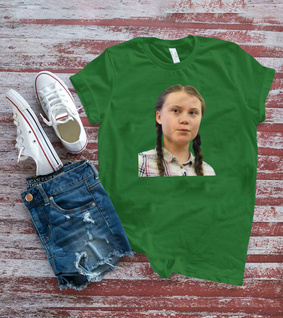 Greta’s Face Green Background T-Shirt