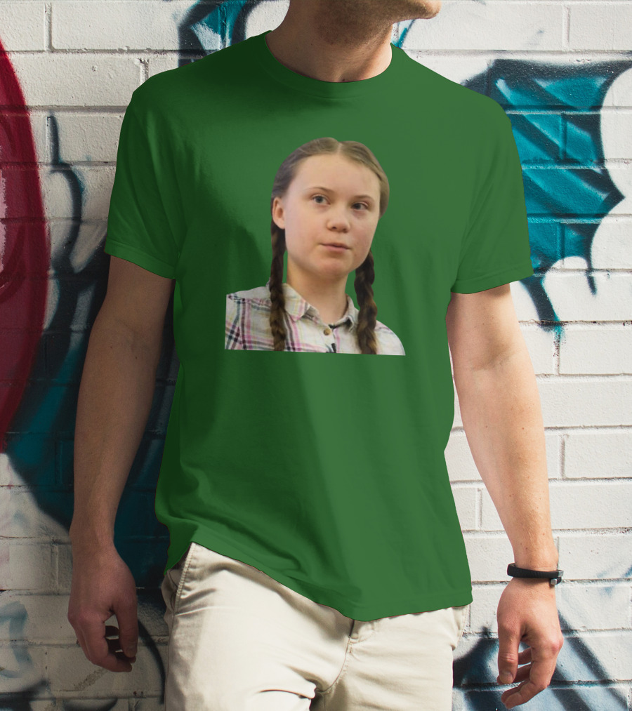 Greta’s Face Green Background T-Shirt