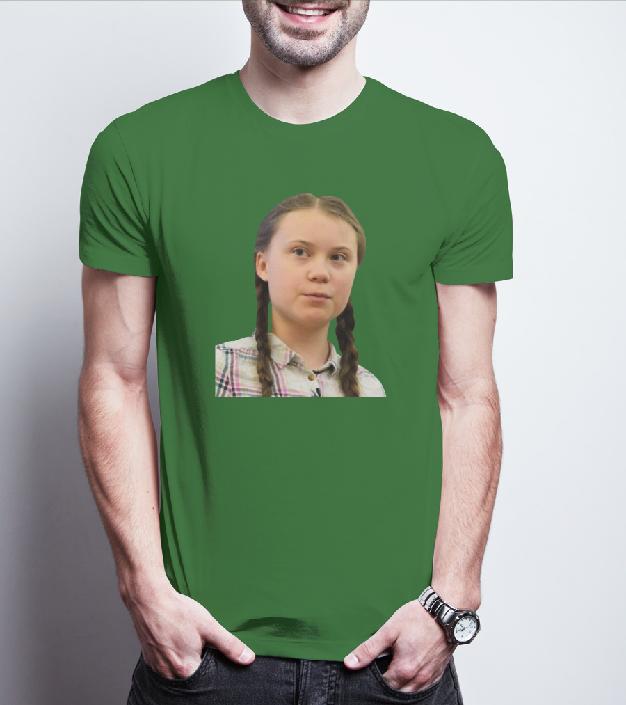 Greta’s Face Green Background T-Shirt