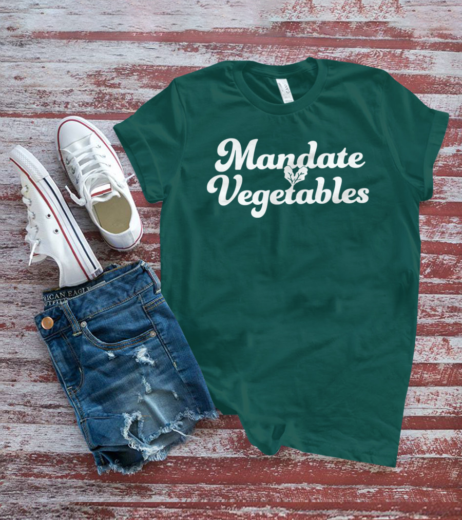 Mandate Vegetables Leafy Green Text T-Shirt
