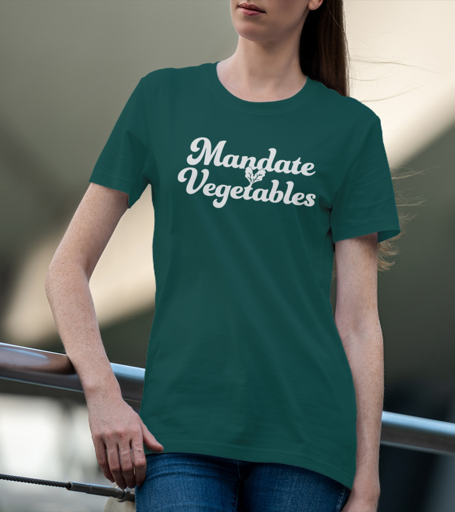 Mandate Vegetables Leafy Green Text T-Shirt