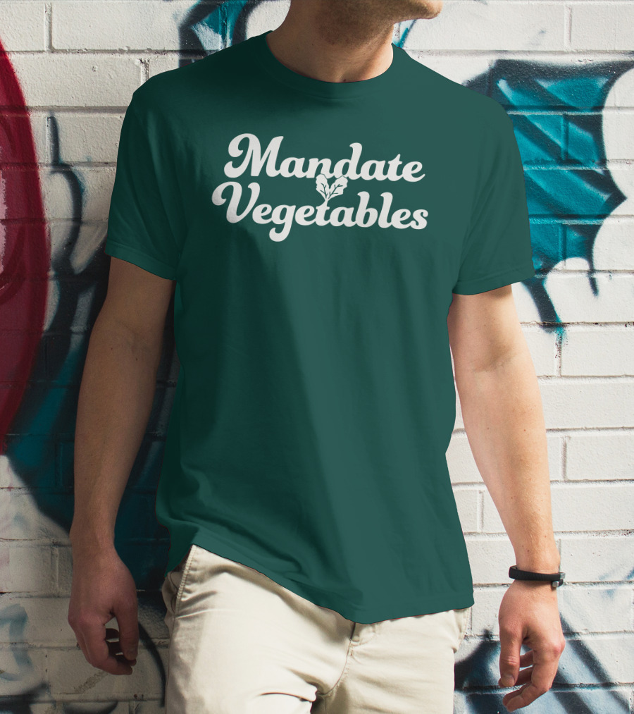 Mandate Vegetables Leafy Green Text T-Shirt