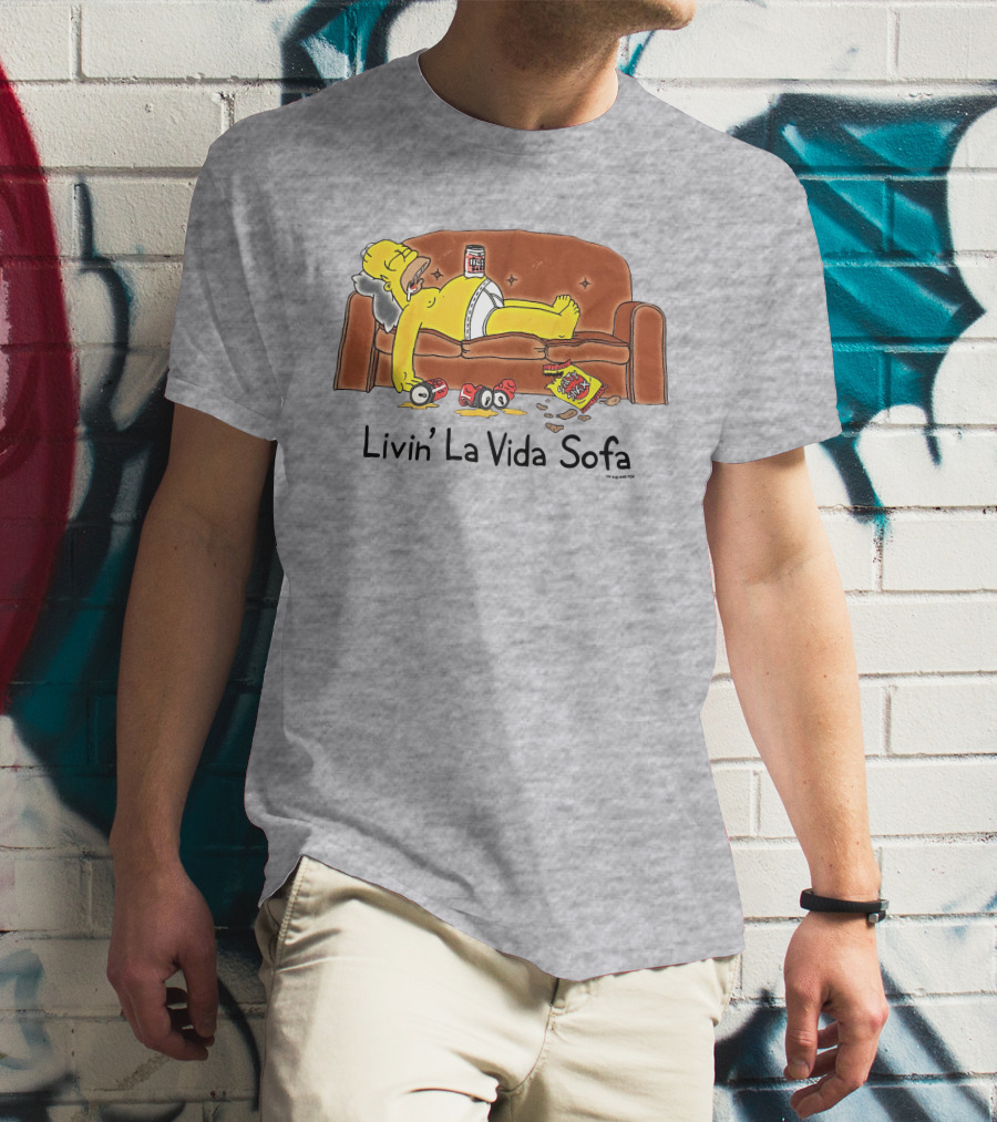 Livin La Vida Sofa Lazy Relaxation Snacks Couch Day T-Shirt