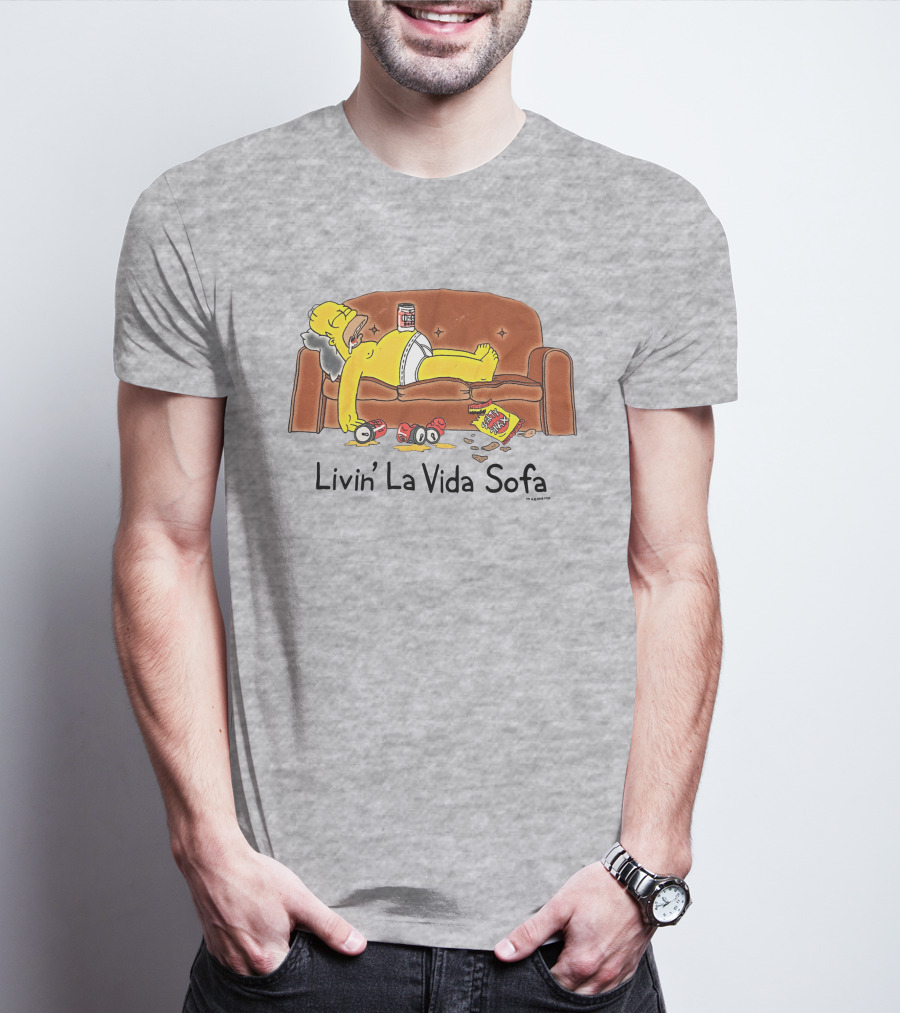 Livin La Vida Sofa Lazy Relaxation Snacks Couch Day T-Shirt
