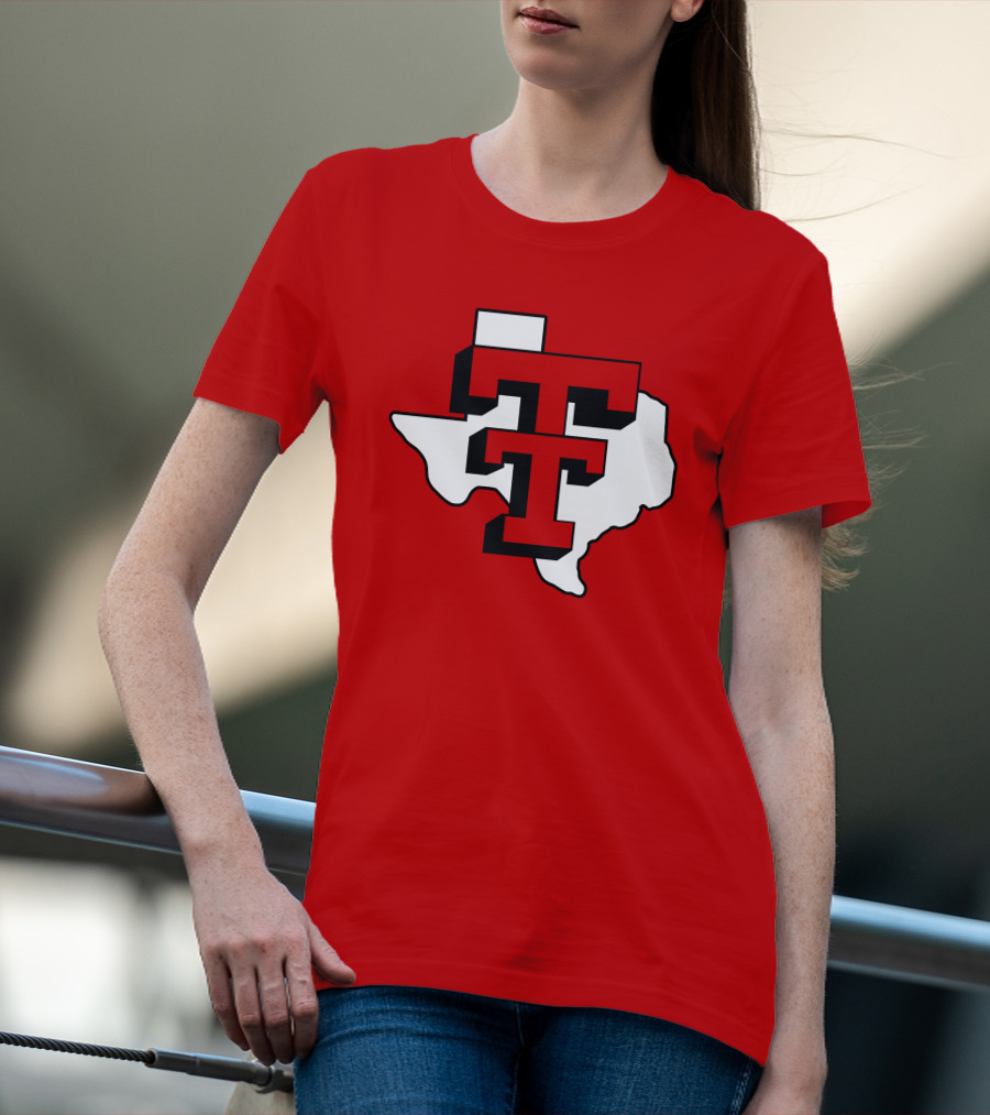 Texas Tech Red Raiders Double T Texas Outline T-Shirt