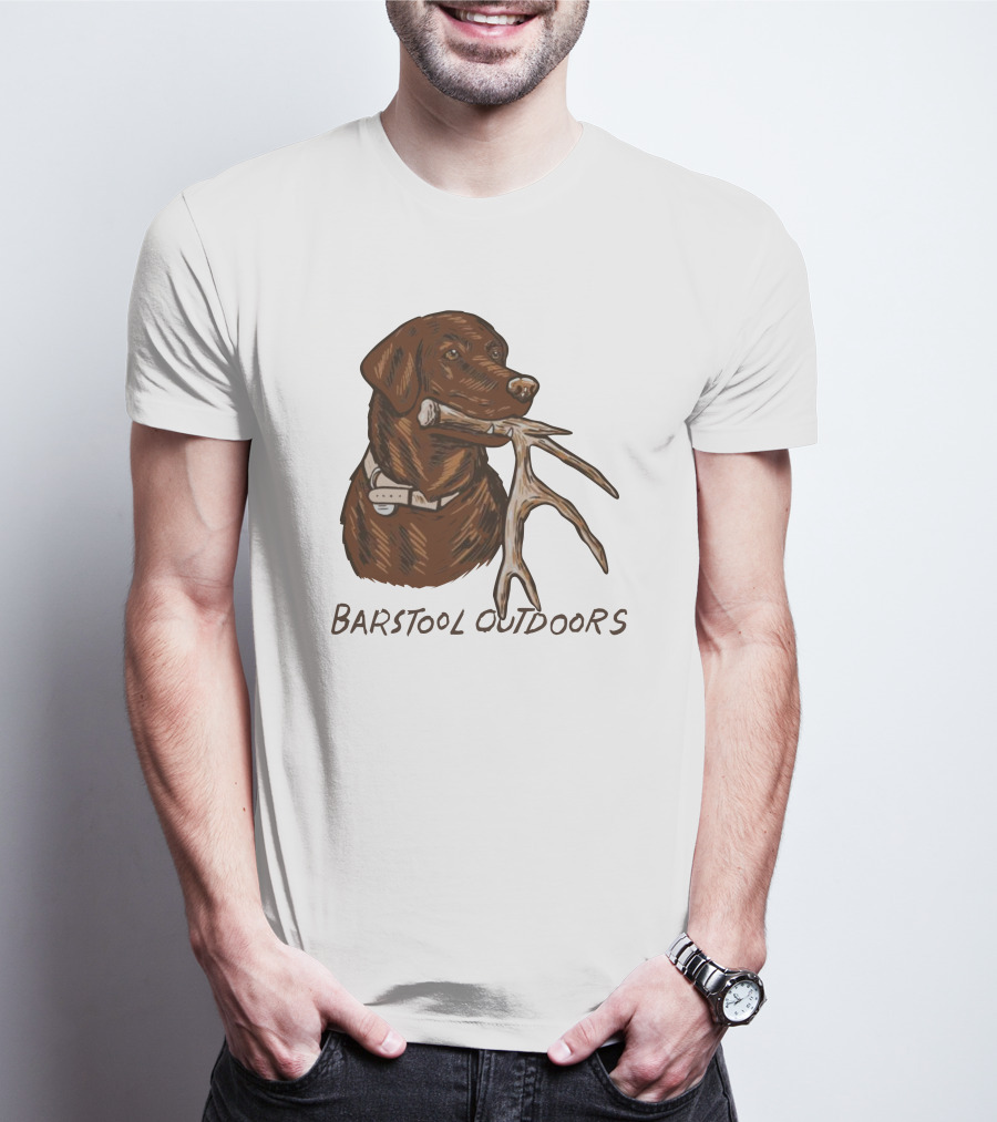 Outdoors Shed Hunting Dog With Antler T-Shirt