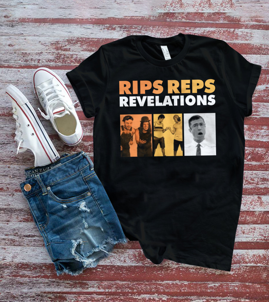 Rips Reps Revelations Classic Comedy Flexing Surprised Expression T-Shirt