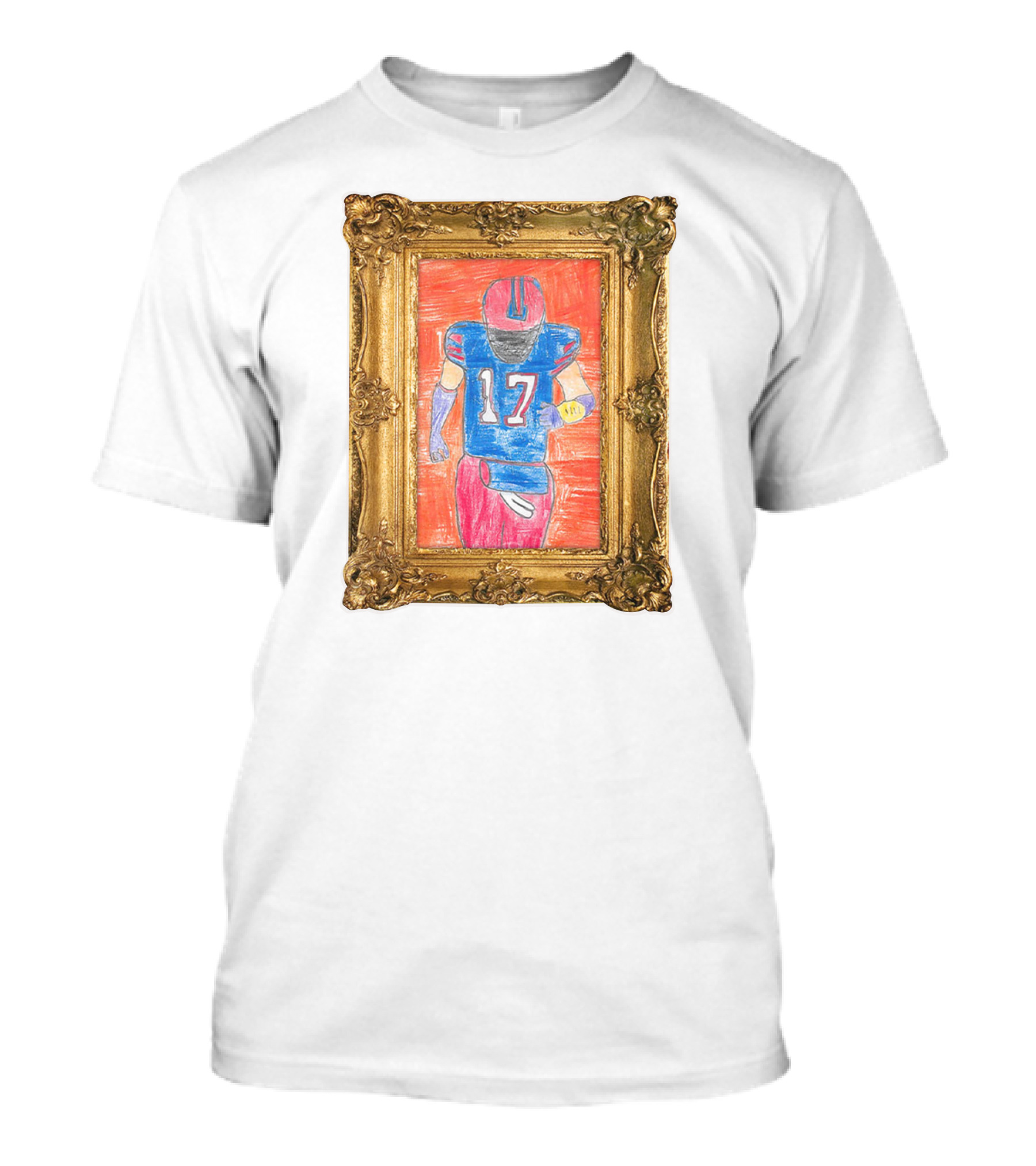 Grayson's Masterpiece 26 Store Football Art 17 In Ornate Gold Frame T-Shirt