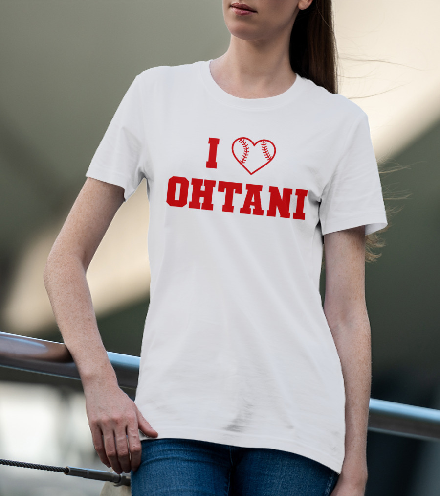 I Love Ohtani Baseball Heart T-Shirt