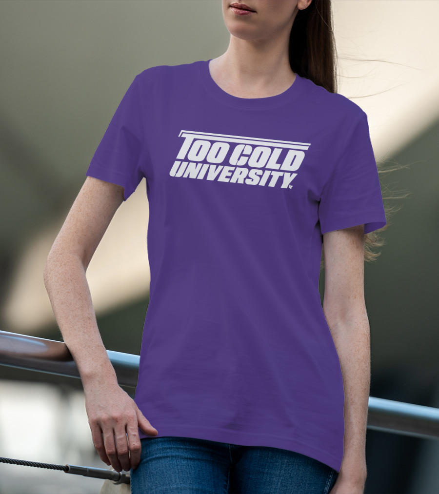 Too Cold University Vintage Style Retro Sports College T-Shirt