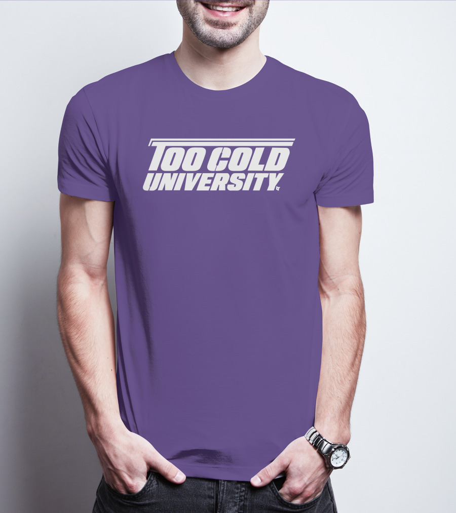 Too Cold University Vintage Style Retro Sports College T-Shirt