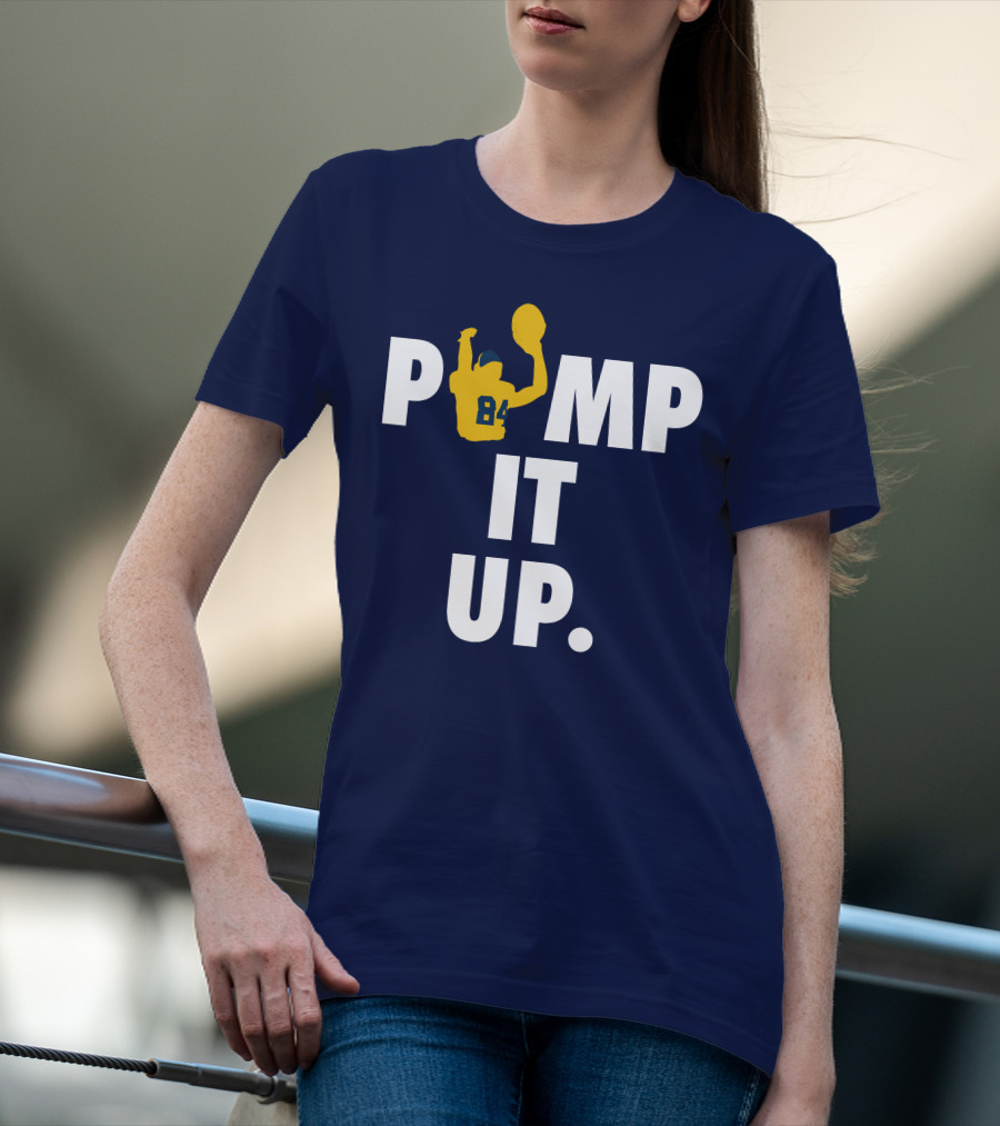 Bluebyninety Pump It Up Football Silhouette 84 T-Shirt