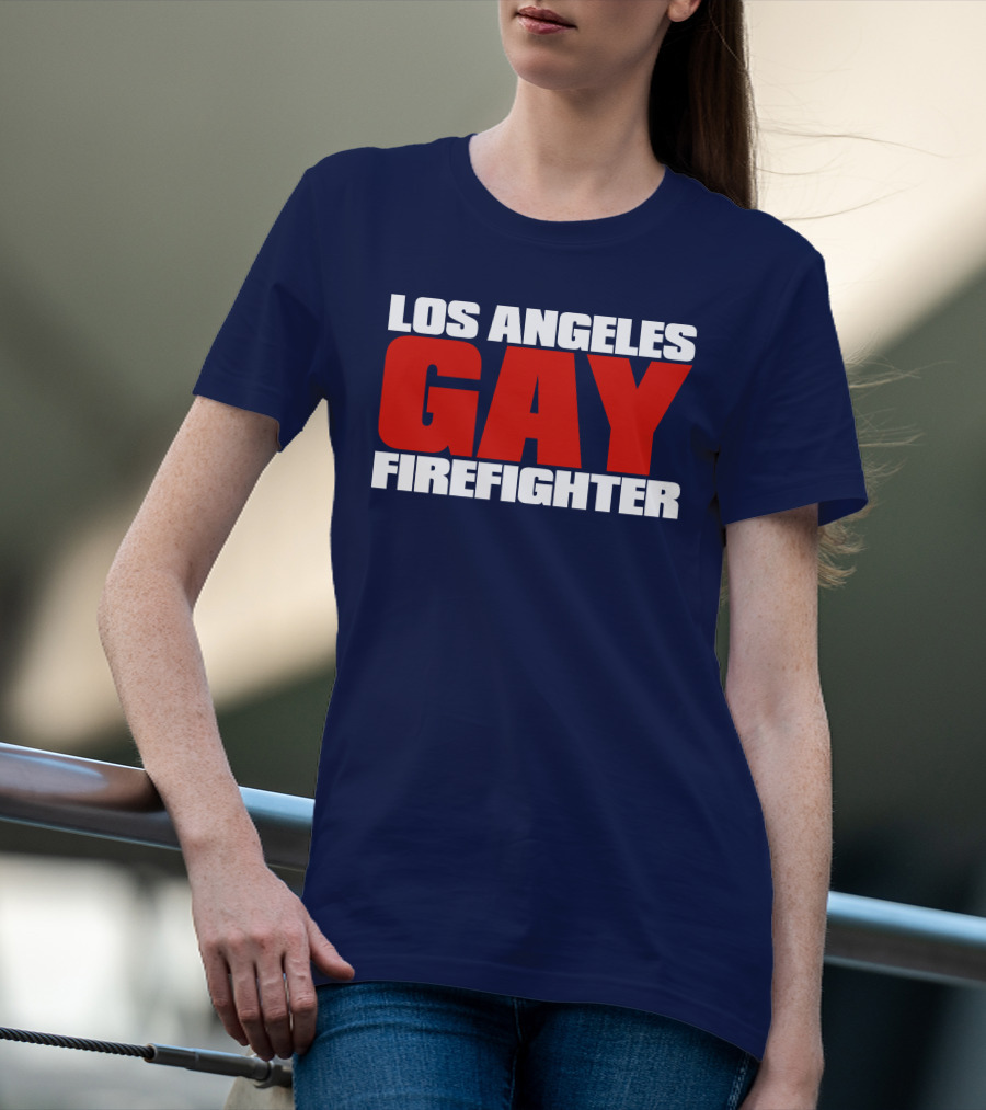 Los Angeles Gay Firefighter Pride Emblem T-Shirt