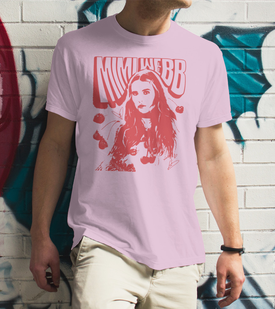 Mimi Webb Cherry Photo With Hand-Drawn Heart And Cherries T-Shirt