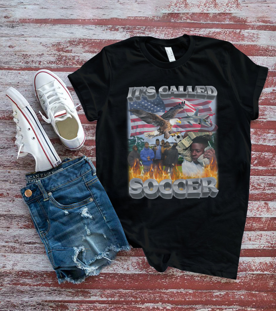 It's Called Soccer Swag Stimulus American Flag Eagle Money Flames T-Shirt