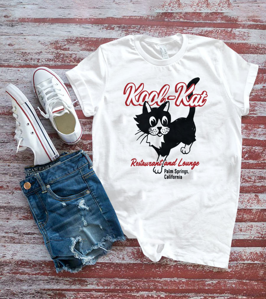 Kool-Kat Restaurant And Lounge Palm Springs California Playful Cat T-Shirt