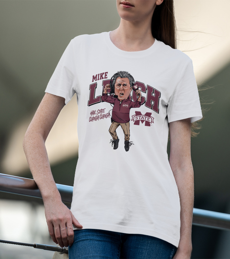 Mike Leach Hail State Clanga Clanga Mississippi State Coach T-Shirt