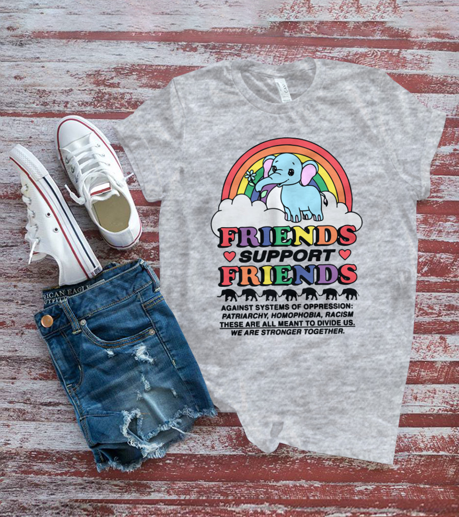 Friends Support Friends Against Systems Of Oppression Patriarchy Homophobia Racism We Are Stronger Together T-Shirt