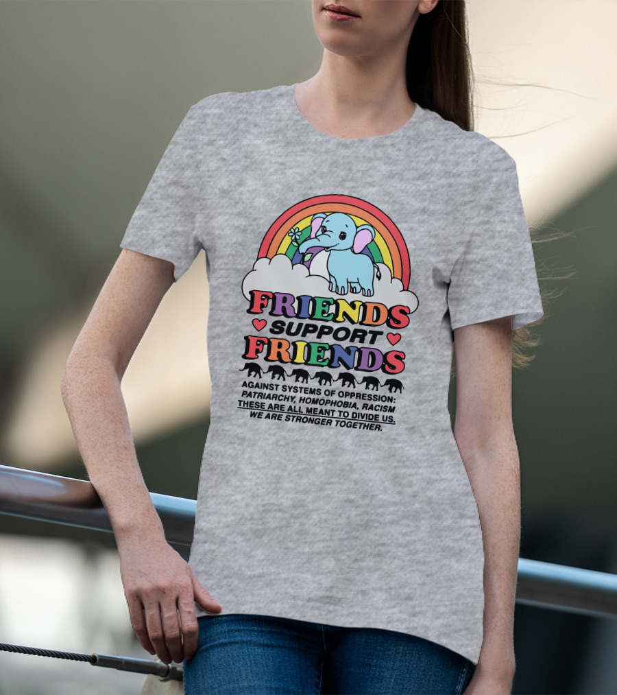 Friends Support Friends Against Systems Of Oppression Patriarchy Homophobia Racism We Are Stronger Together T-Shirt