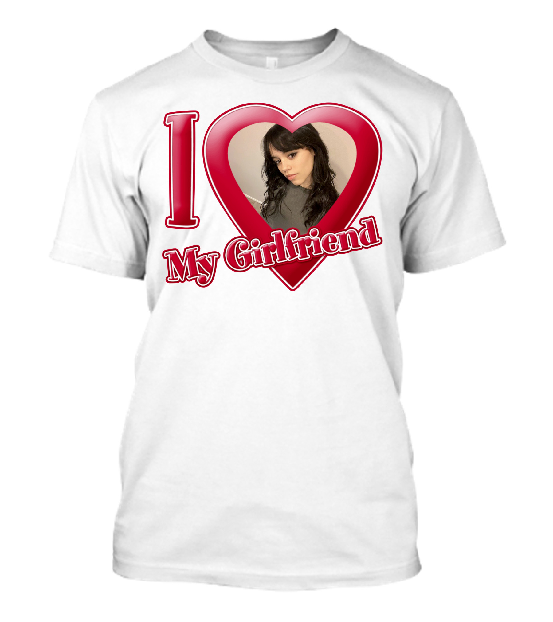 I Love My Girlfriend Jenna Ortega Heart Photo T-Shirt