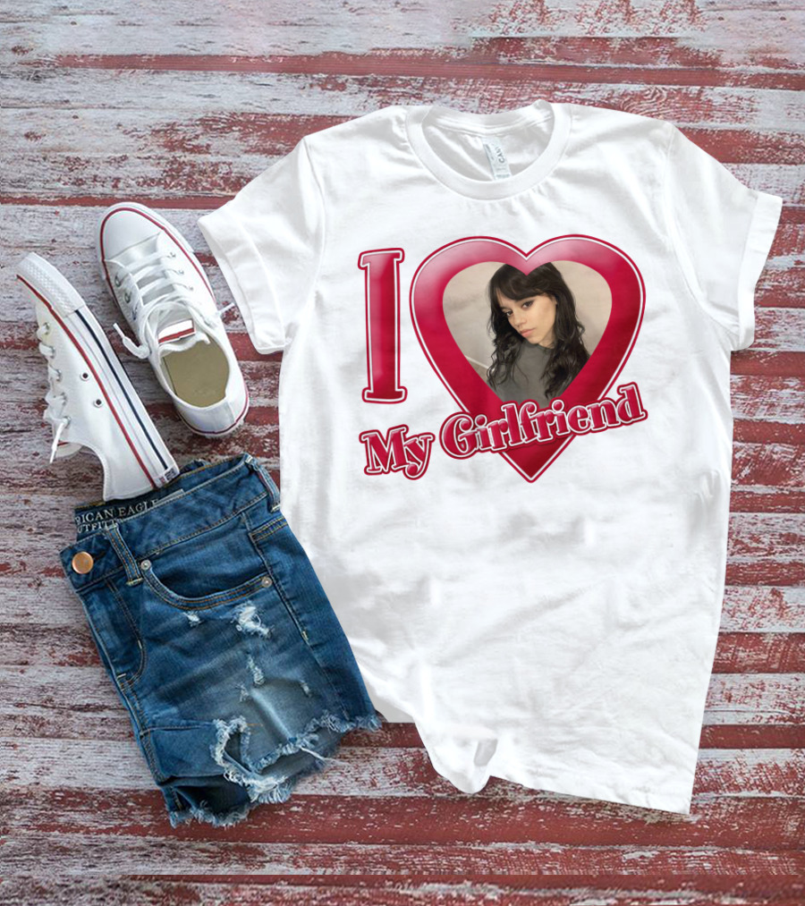 I Love My Girlfriend Jenna Ortega Heart Photo T-Shirt