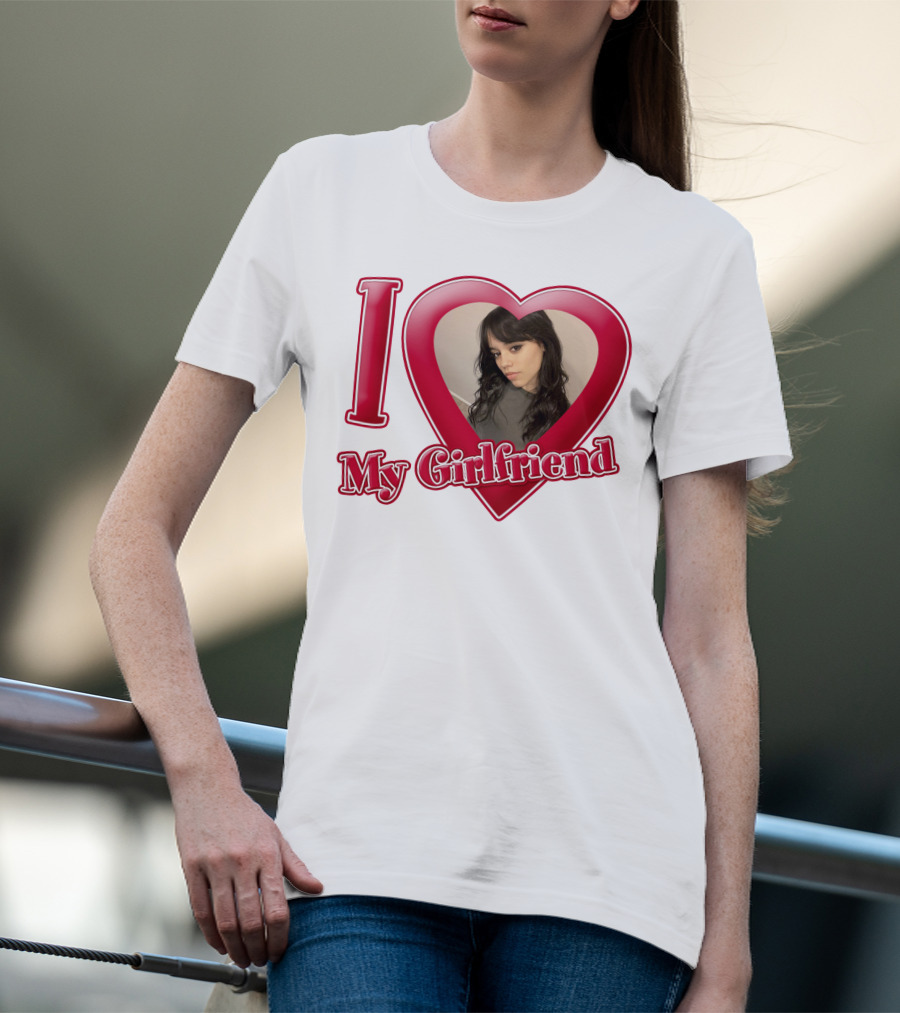 I Love My Girlfriend Jenna Ortega Heart Photo T-Shirt