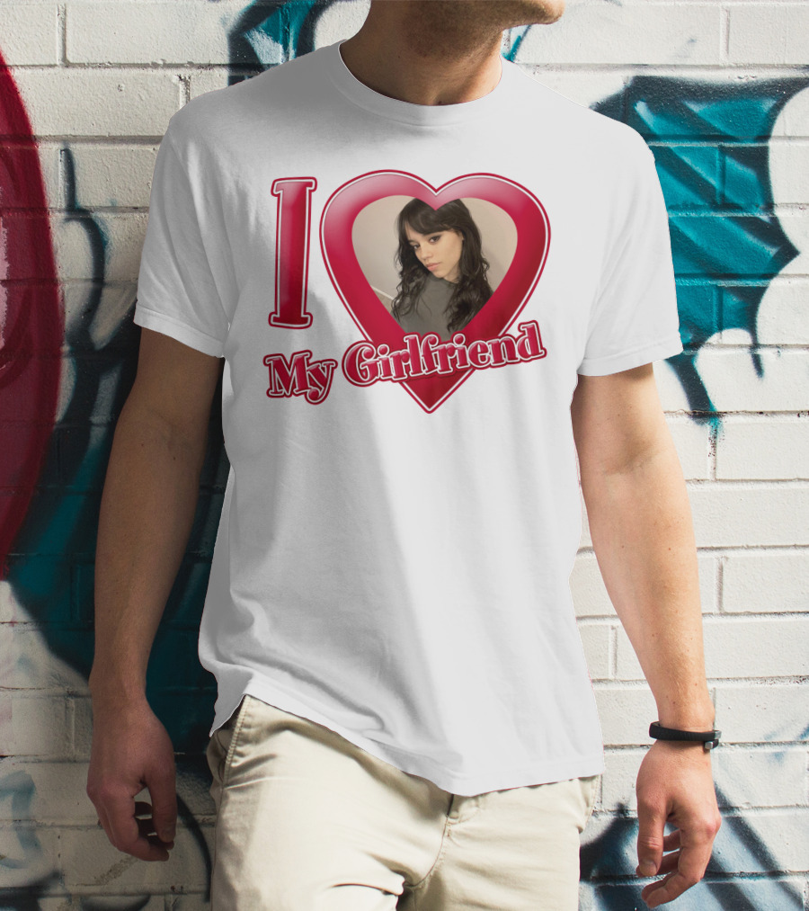I Love My Girlfriend Jenna Ortega Heart Photo T-Shirt