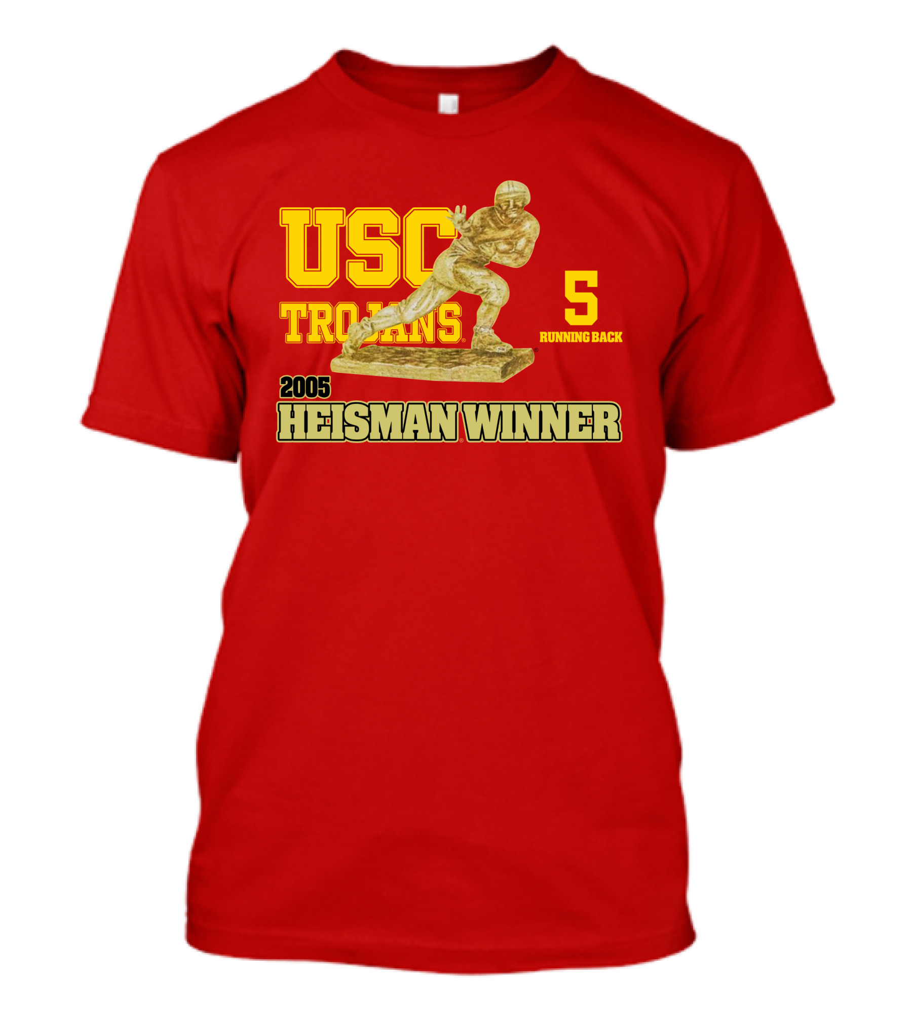 USC Trojans 5 Running Back 2005 Heisman Winner Football Achievement T-Shirt