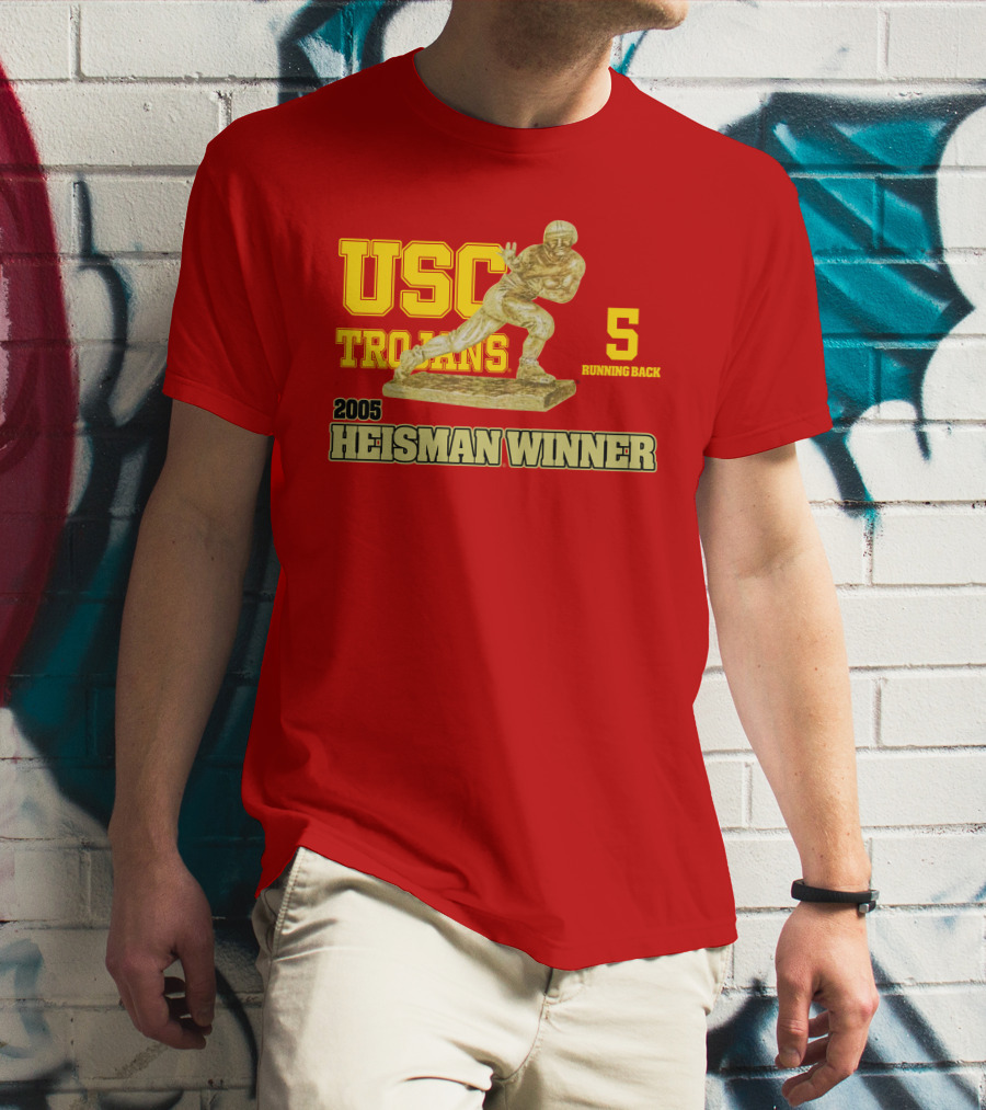 USC Trojans 5 Running Back 2005 Heisman Winner Football Achievement T-Shirt