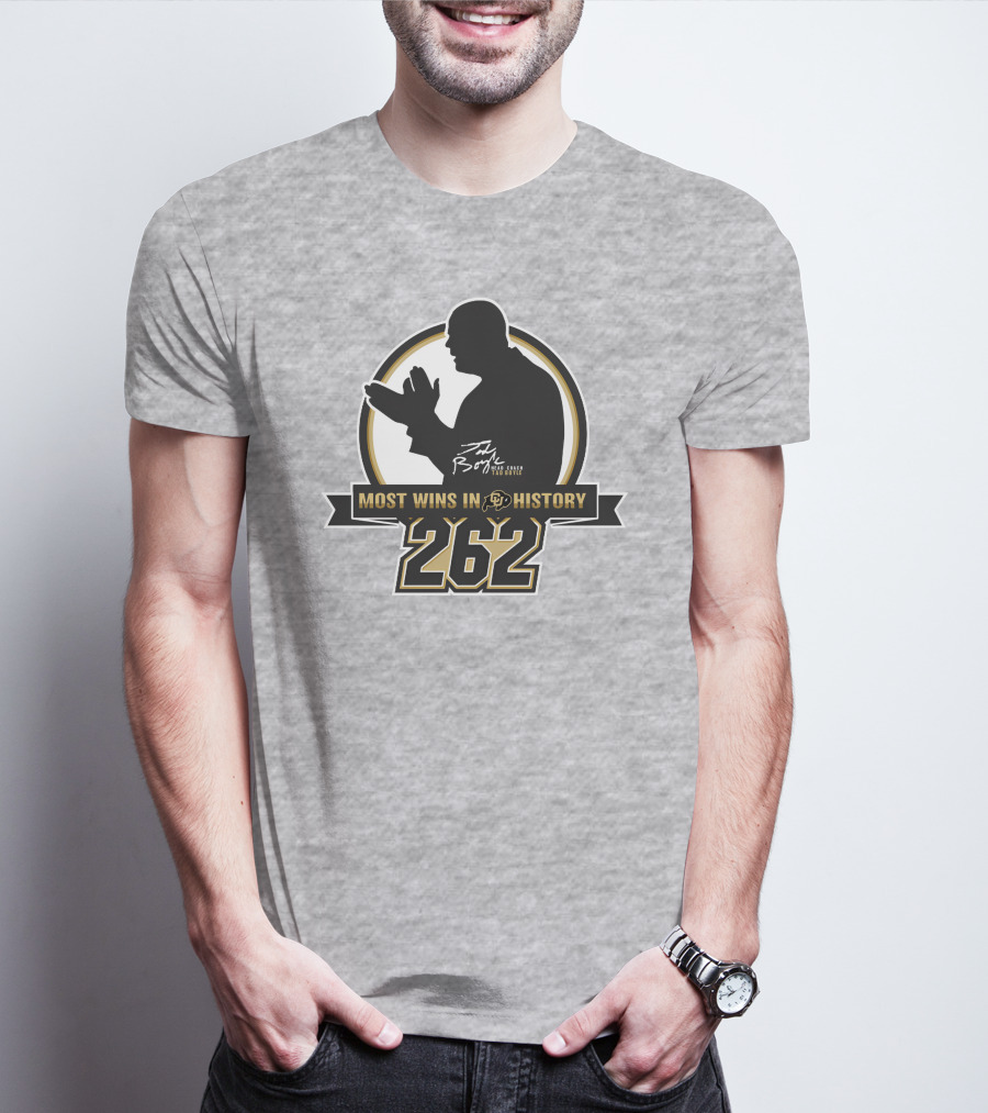 Most Wins In CU History 262 Coach Tad Boyle T-Shirt