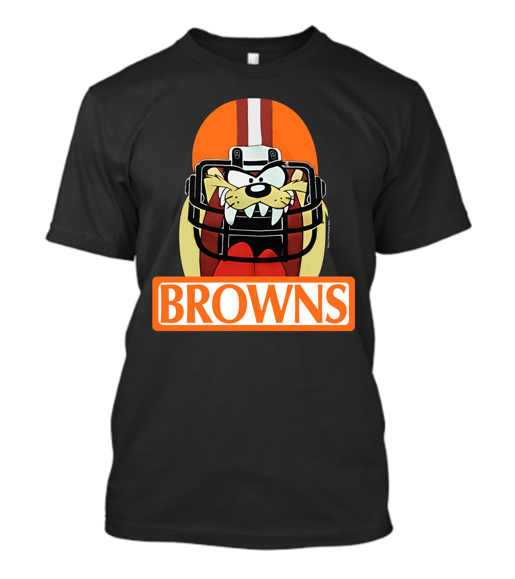 Browns 1993 Cleveland Warner Bros Tazmanian Devil Helmet T-Shirt