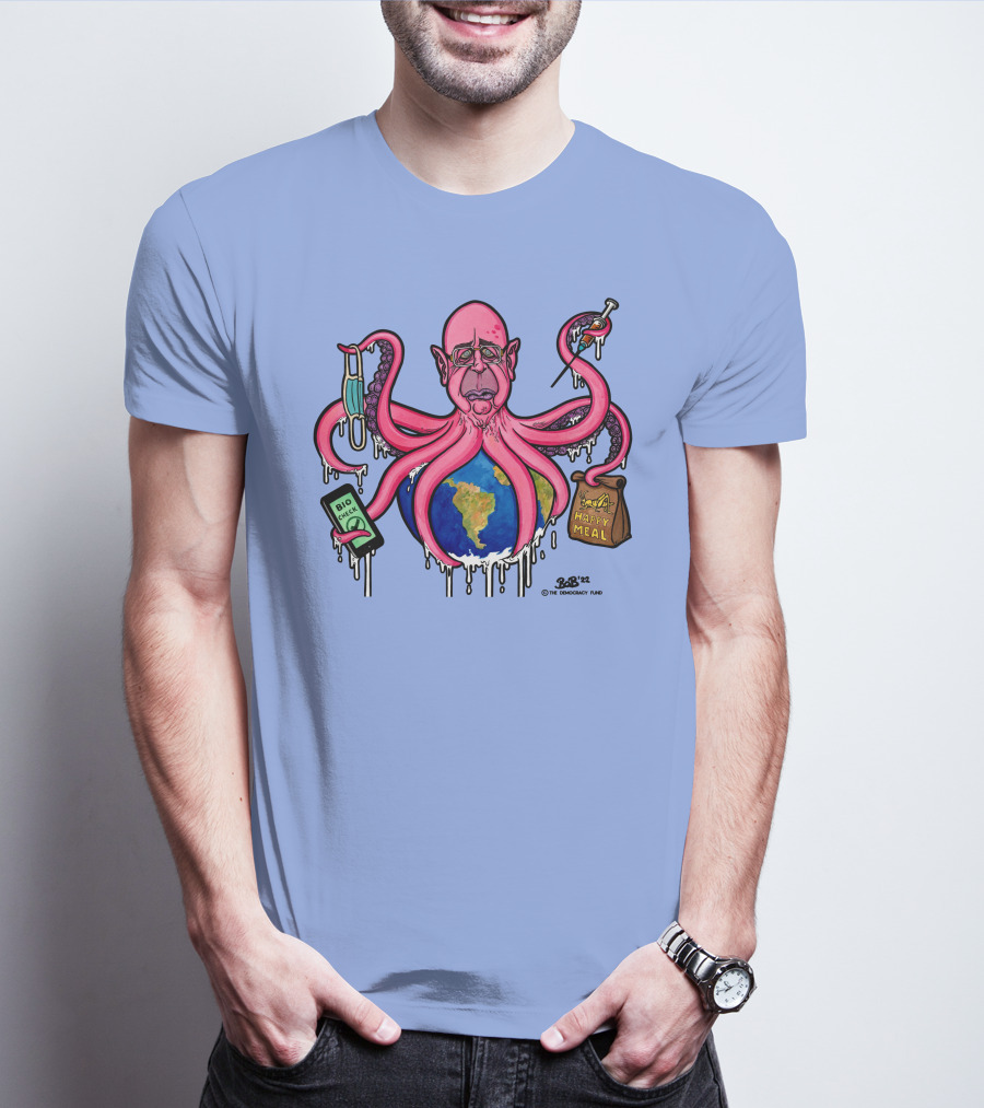 Schwabtopus Earth Bio Check Mask Happy Meal Dripping Syringe T-Shirt