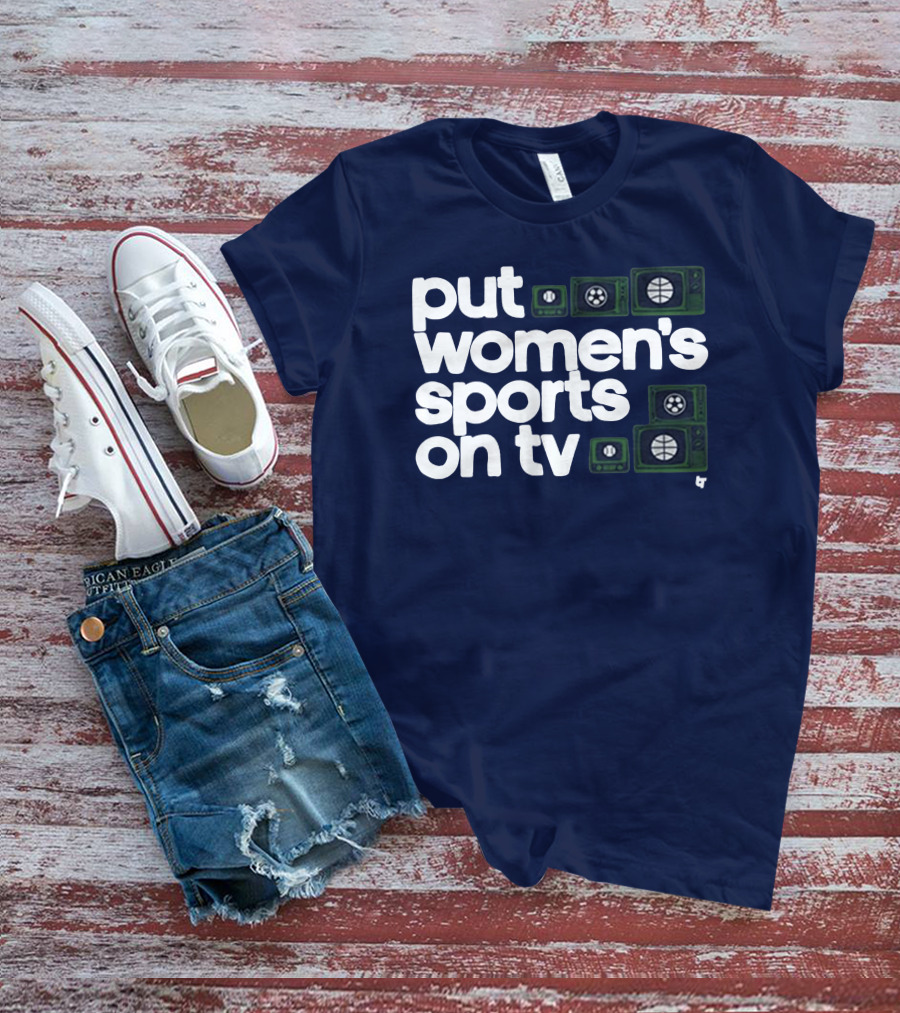 Put Women's Sports On TV Vintage Television T-Shirt