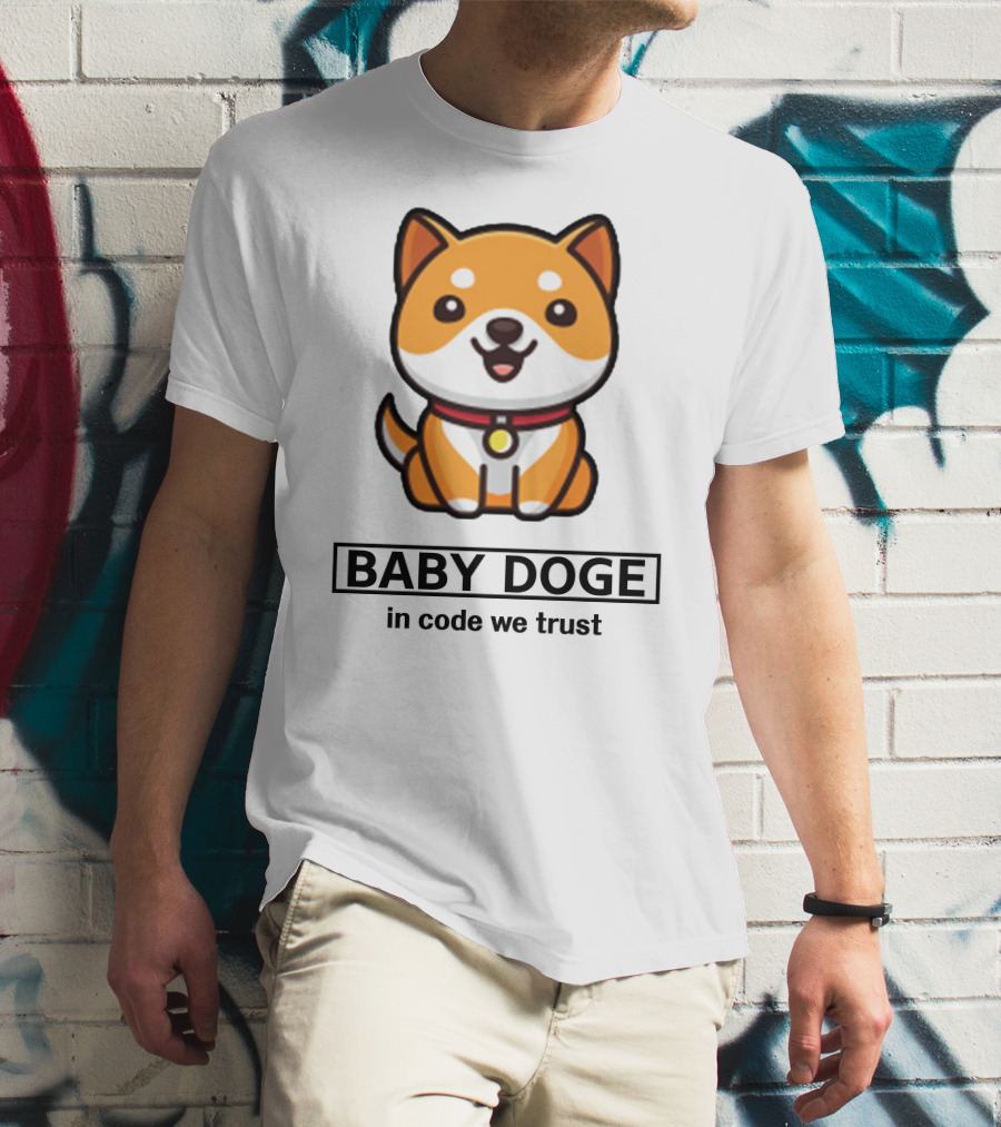 Baby Doge In Code We Trust Kawaii Shiba Inu Puppy T-Shirt