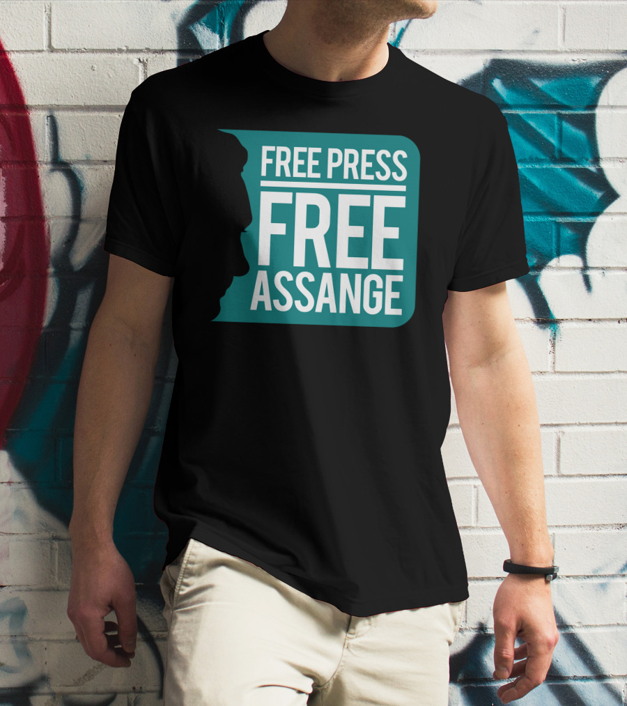 Free Press Free Assange Silhouette Campaign T-Shirt