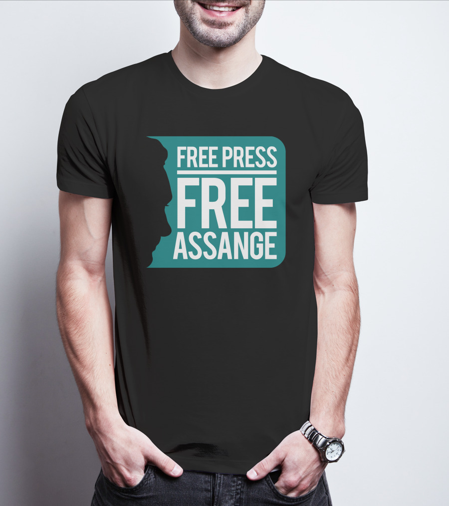 Free Press Free Assange Silhouette Campaign T-Shirt