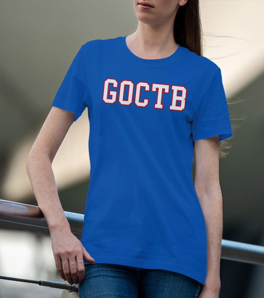 GOCTB 26 S Store Bold Lettering On Blue T-Shirt
