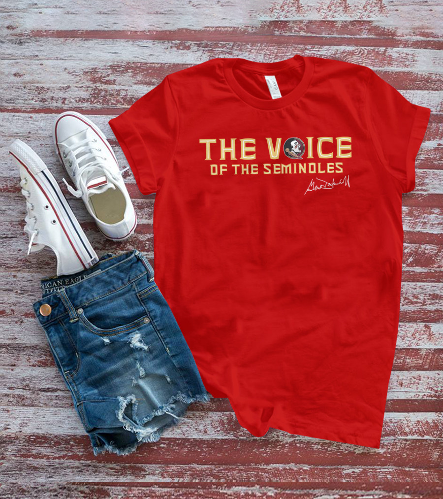 The Voice Of The Seminoles Gene Deckerhoff Signature With Florida State Seminoles T-Shirt