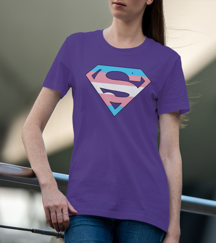 Superman Logo Trans Flag Trans Rights Are Human Rights T-Shirt