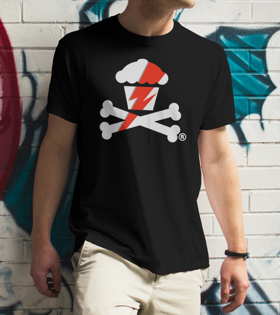 James Gunn Cupcake Crossbones Logo With Lightning Bolt T-Shirt