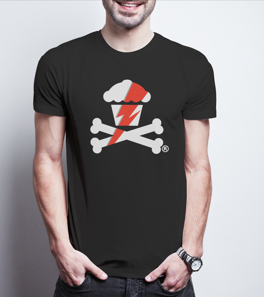 James Gunn Cupcake Crossbones Logo With Lightning Bolt T-Shirt