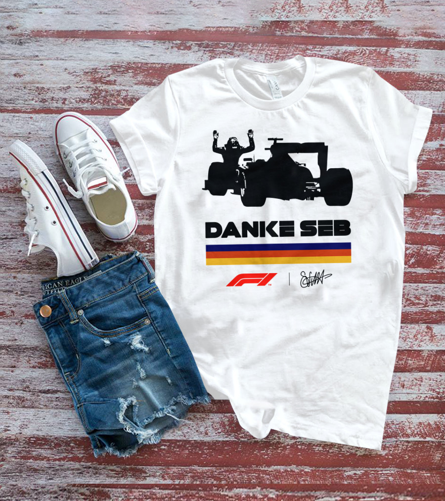 Autosport Sebastian Vettel Danke Seb F1 Silhouette Champion T-Shirt