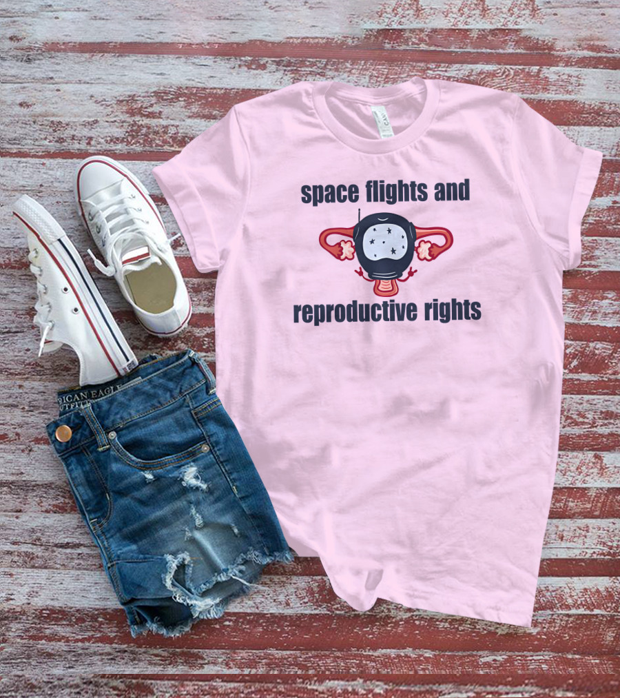 Space Flights And Reproductive Rights Emily Calandrelli Wearing Space Light T-Shirt