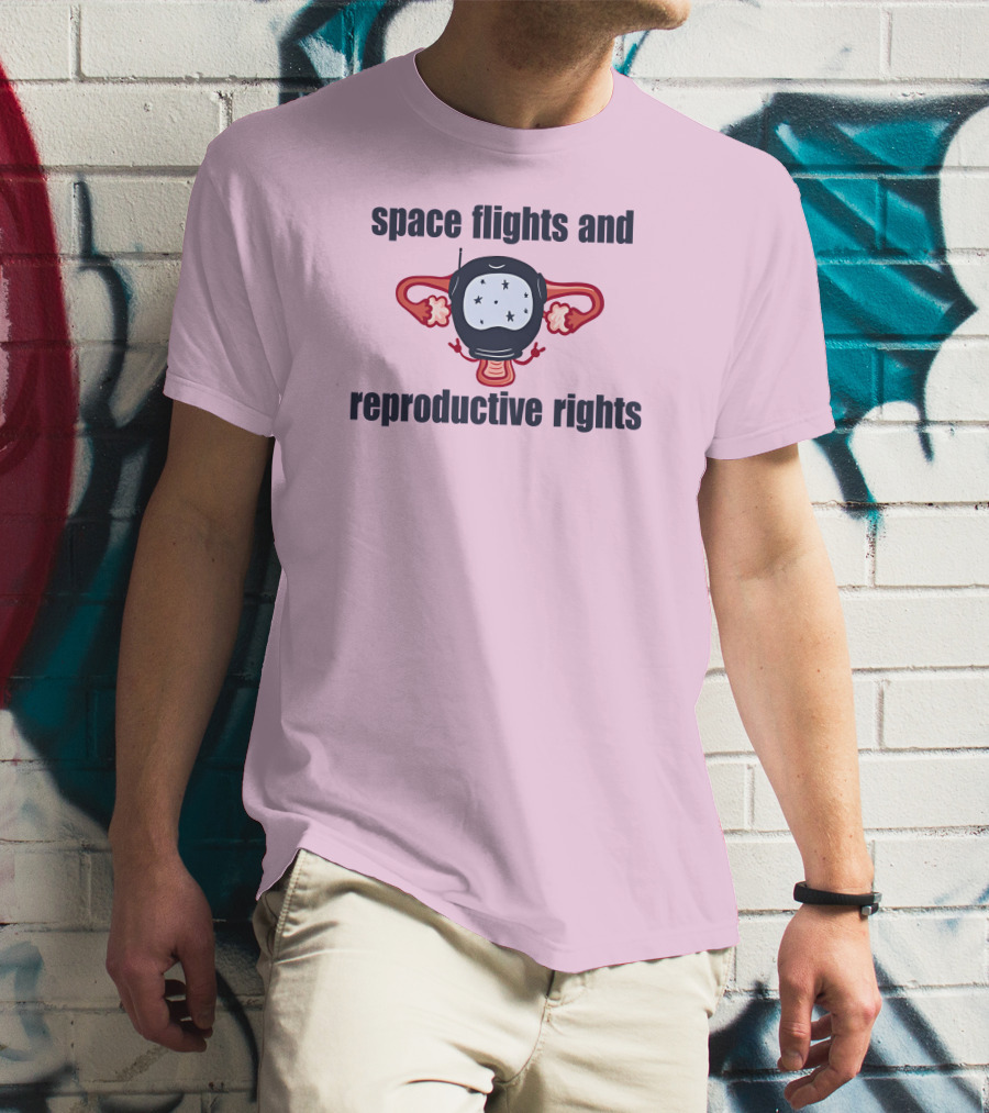 Space Flights And Reproductive Rights Emily Calandrelli Wearing Space Light T-Shirt