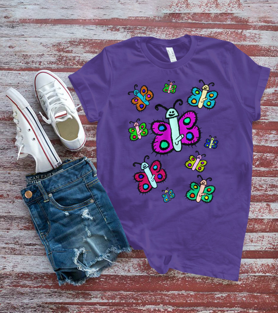 Teen Hearts Merch Wienerflys Colorful Butterfly Characters T-Shirt