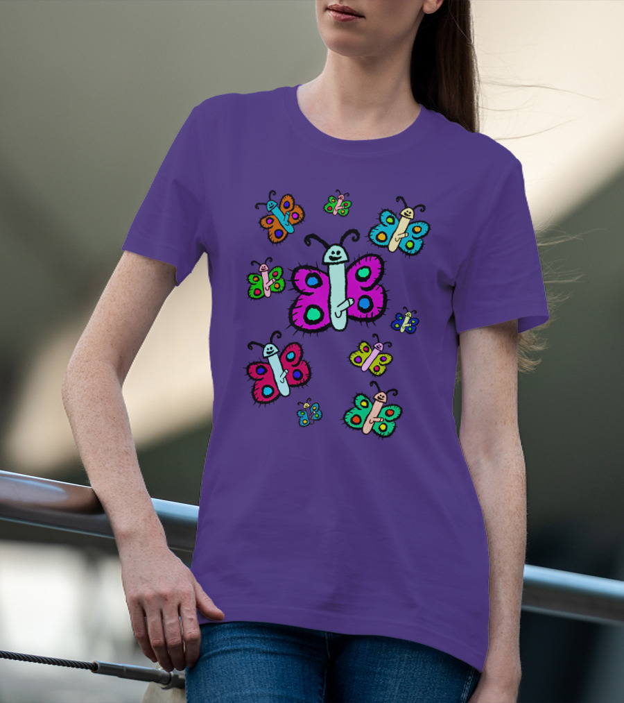Teen Hearts Merch Wienerflys Colorful Butterfly Characters T-Shirt