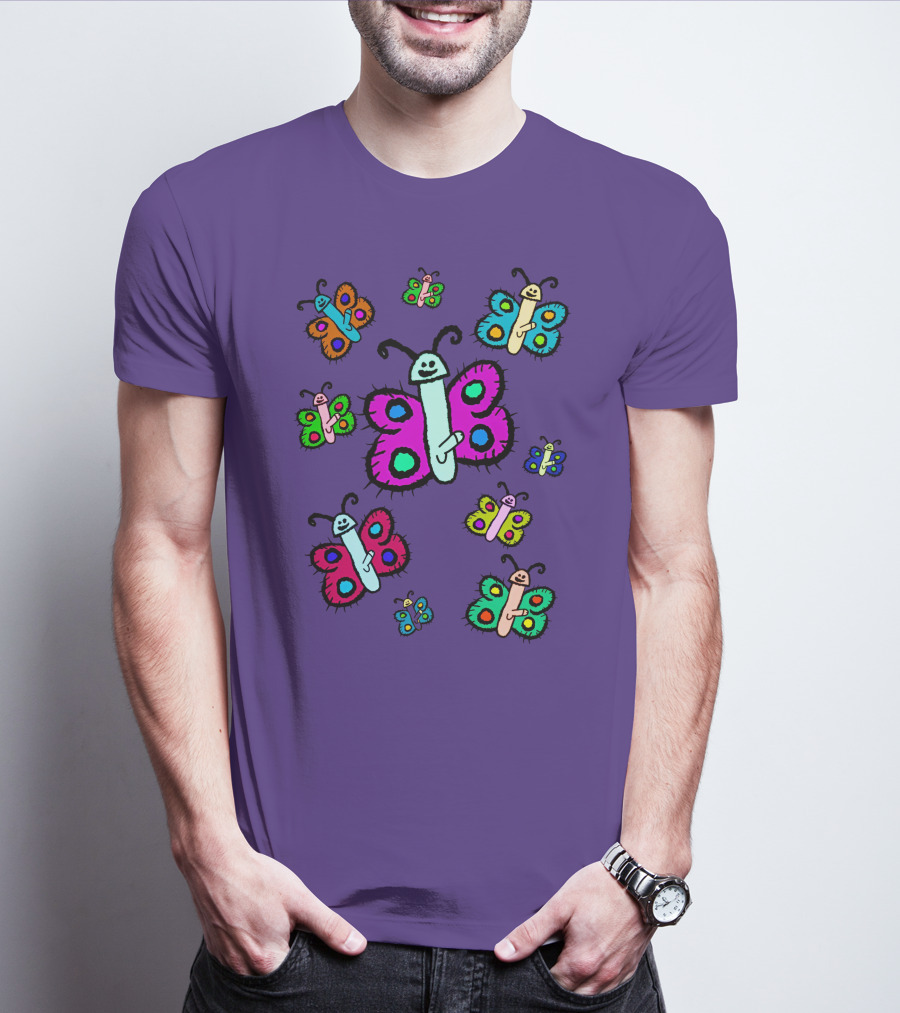 Teen Hearts Merch Wienerflys Colorful Butterfly Characters T-Shirt