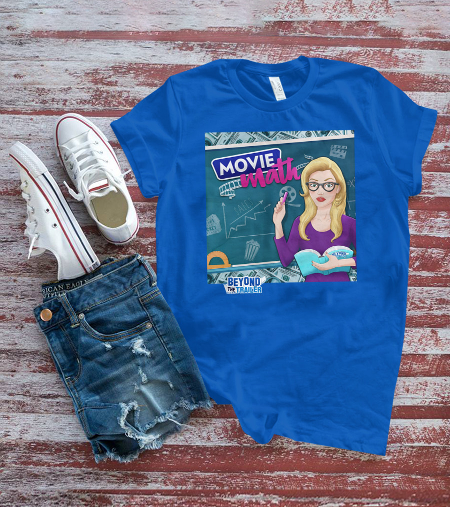 Beyond The Trailer Movie Math Insights With Blonde Woman Holding Book And Remote T-Shirt